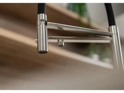 VIZIO NIEDERDRUCK 3 Wege Wasserhahn Küchenarmatur Edelstahl Massiv mit 360° Schwenkbarem Auslauf Abnehmbare 2 Strahl Handbrause Gebürstet   Orange