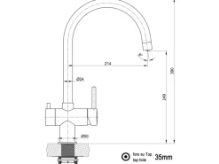 VIZIO NIEDERDRUCK 3 Wege Wasserhahn Küchenarmatur Edelstahl Massiv 360° Schwenkbarem U Auslauf Gebürstet