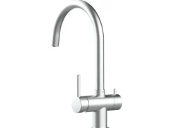 VIZIO NIEDERDRUCK 3 Wege Wasserhahn Küchenarmatur Edelstahl Massiv 360° Schwenkbarem U Auslauf Gebürstet