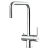 VIZIO NIEDERDRUCK 3 Wege Wasserhahn Küchenarmatur Edelstahl Massiv 360° Schwenkbarem N Auslauf Hochglanz Poliert
