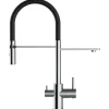 VIZIO NIEDERDRUCK 3 Wege Wasserhahn Küchenarmatur FL mit 360° Schwenkbarem Auslauf Abnehmbare 2 Strahl Handbrause Verchromt   Schwarz