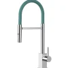 VIZIO Wasserhahn Küchenarmatur QU mit 360° Schwenkbarem Auslauf Abnehmbare 2 Strahl Handbrause Verchromt   Türkis