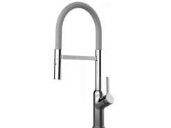 VIZIO Wasserhahn Küchenarmatur BOD mit 360° Schwenkbarem Auslauf Abnehmbare 2 Strahl Handbrause Verchromt Grau