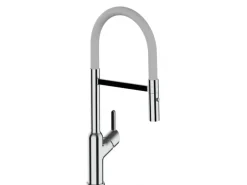 VIZIO Wasserhahn Küchenarmatur BOD mit 360° Schwenkbarem Auslauf Abnehmbare 2 Strahl Handbrause Verchromt Grau