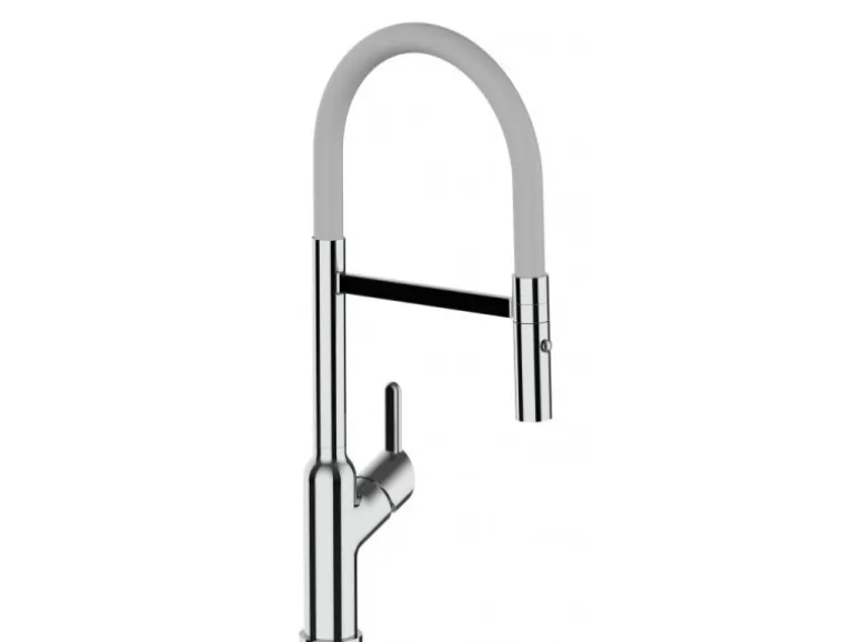VIZIO Wasserhahn Küchenarmatur BOD mit 360° Schwenkbarem Auslauf Abnehmbare 2 Strahl Handbrause Verchromt Grau