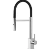 VIZIO Wasserhahn Küchenarmatur QU mit 360° Schwenkbarem Auslauf Abnehmbare 2 Strahl Handbrause Verchromt   Schwarz