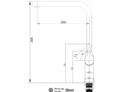 VIZIO Wasserhahn Küchenarmatur BOD mit 360° Schwenkbarem L Auslauf Verchromt