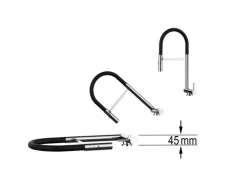 VIZIO Wasserhahn Vorfenster Küchenarmatur Umklappbar 45 CM mit 360° Schwenkbarem Auslauf Abnehmbare 2 Strahl Handbrause Verchromt Blau
