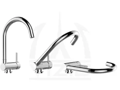 VIZIO Wasserhahn Vorfenster Küchenarmatur Umklappbar 45 CM mit 360° Schwenkbarem U Auslauf Verchromt
