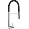 VIZIO Wasserhahn Vorfenster Küchenarmatur Umklappbar 45 CM mit 360° Schwenkbarem Auslauf Abnehmbare 2 Strahl Handbrause Verchromt   Schwarz