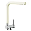 VIZIO Wasserhahn Vorfenster Küchenarmatur Umklappbar 45 CM mit 360° Schwenkbarem L Auslauf Verchromt   Sand Beige