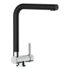 VIZIO Wasserhahn Vorfenster Küchenarmatur Umklappbar 45 CM mit 360° Schwenkbarem L Auslauf Verchromt   Schwarz Granit