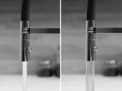 VIZIO Wasserhahn Vorfenster Küchenarmatur Umklappbar 6 CM mit 360° Schwenkbarem Auslauf Abnehmbare 2 Strahl Handbrause Verchromt   Weiß