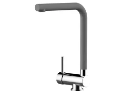 VIZIO Wasserhahn Vorfenster Küchenarmatur Umklappbar 6 CM LINKER HEBEL mit 360° Schwenkbarem L Auslauf Verchromt   Zement Granit