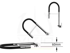 VIZIO Wasserhahn Vorfenster Küchenarmatur Umklappbar 6 CM mit 360° Schwenkbarem Auslauf Abnehmbare 2 Strahl Handbrause Verchromt   Gelb