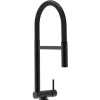 VIZIO Wasserhahn Vorfenster Küchenarmatur Umklappbar 45 CM mit 360° Schwenkbarem Auslauf Abnehmbare 2 Strahl Handbrause Schwarz Matt   Schwarz