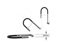 VIZIO Wasserhahn Vorfenster Küchenarmatur Umklappbar 6 CM mit 360° Schwenkbarem Auslauf Abnehmbare 2 Strahl Handbrause Schwarz Matt   Weiß