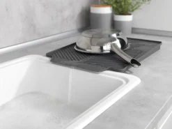 Wenko Abtropfmatte Linea 40 cm x 3 cm x 30 cm Grau