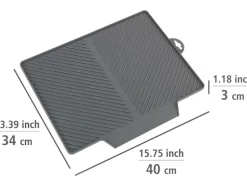 Wenko Abtropfmatte Nelia Maxi Kunststoff 40 cm x 35 cm Grau