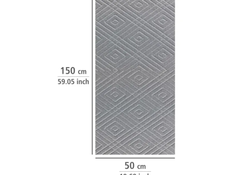 Wenko Anti-Rutsch-Matte Design Zuschneidbar 150 cm x 50 cm Grau