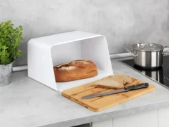 Wenko Brotkasten mit Bambusbrett Weiß
