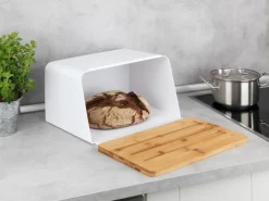 Wenko Brotkasten mit Bambusbrett Weiß