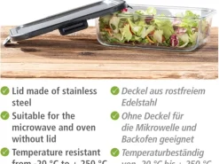 Wenko Glas Frischhaltedose Steel Black Outdoor Kitchen 1,5 l