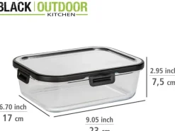 Wenko Glas Frischhaltedose Steel Black Outdoor Kitchen 1,5 l