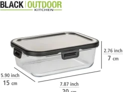 Wenko Glas Frischhaltedose Steel Black Outdoor Kitchen 1 l