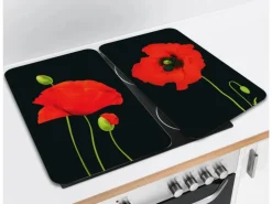 Wenko Herdabdeckplatten Universal Mohn 2er Set Mehrfarbig