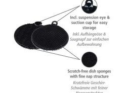 Wenko Silikon Spülschwamm  Soft  2 Stück Black Outdoor Kitchen Schwarz