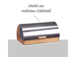 Zeller Brotkasten Bambus/Edelstahl 18,5 cm x 25 cm x 38,5 cm Silber