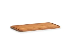 Zeller Brotkasten Metall mit Bambusdeckel 30,5 cm x 18 cm x 12,5 cm Matt Weiß