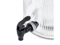 Zeller Getränkespender Glas/Metall 3,9 l Transparent-Schwarz