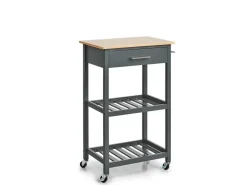 Zeller Küchenrollwagen MDF/Bambus 93 cm x 40 cm x 58 cm Anthrazit