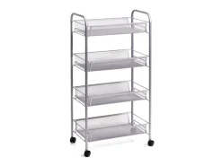 Zeller Rollwagen Mesh 4-lagig 83,5 cm x 26 cm x 42,5 cm Silber