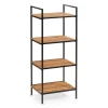 Zeller Standregal mit 4 Ablagen Bambus/Metall 95 cm x 33 cm x 39 cm Schwarz