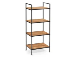 Zeller Standregal mit 4 Ablagen Bambus/Metall 95 cm x 33 cm x 39 cm Schwarz